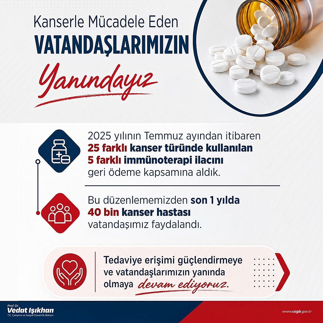 ÇALIŞMA VE SOSYAL GÜVENLİK BAKANI VEDAT IŞIKHAN, "25 FARKLI KANSER TÜRÜNE KARŞI KULLANILAN 5...