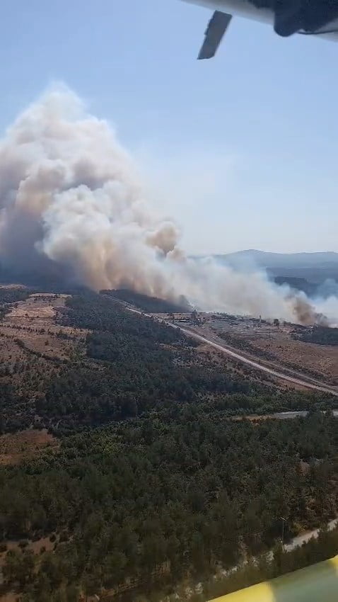 ÇANAKKALE'NİN BAYRAMİÇ İLÇESİNDE ORMANLIK ALANDA ÇIKAN YANGINA ORMAN BÖLGE MÜDÜRLÜĞÜNE BAĞLI...