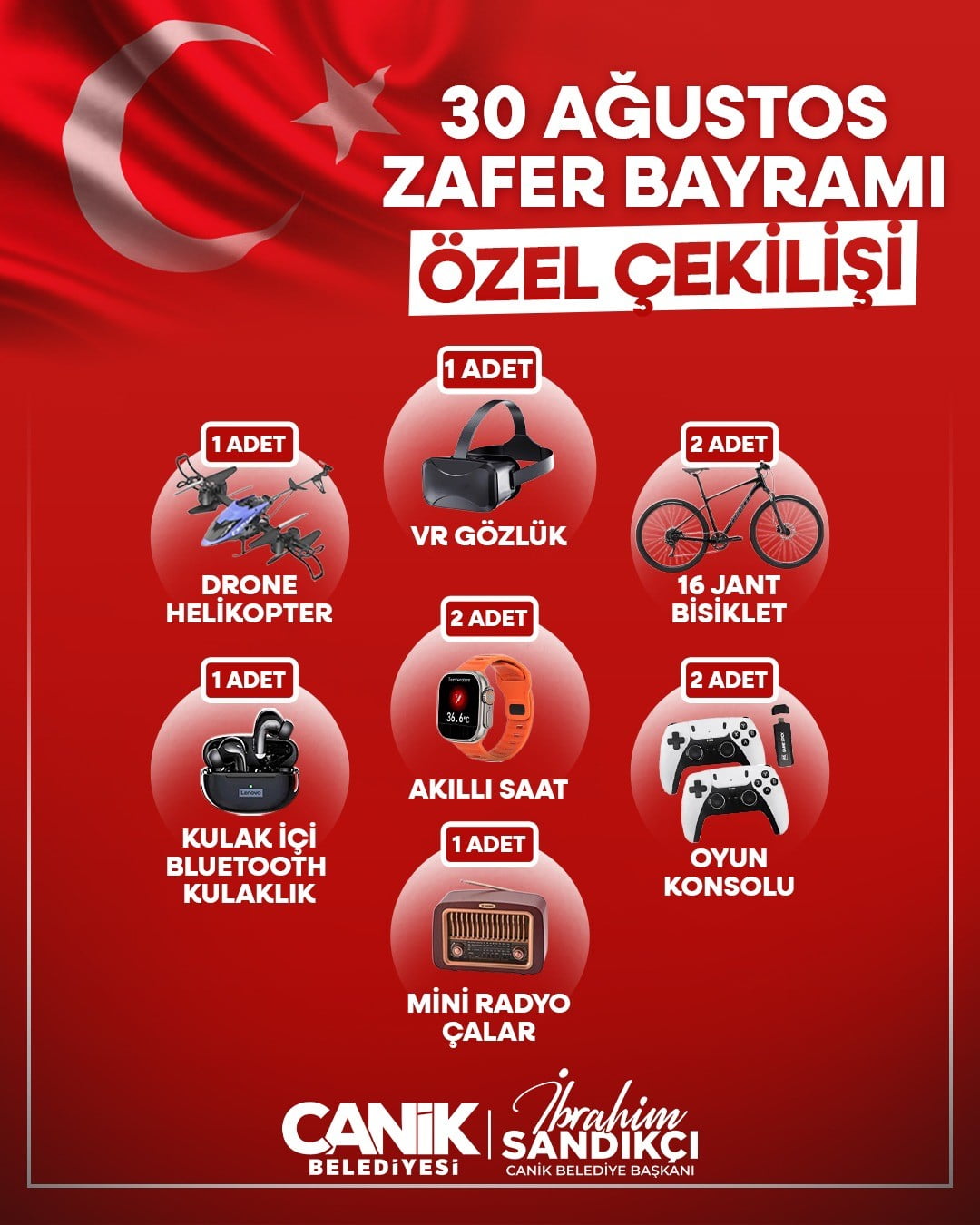 CANİK BELEDİYESİ, 30 AĞUSTOS ZAFER BAYRAMI ÖZEL ÇEKİLİŞİ İLE VATANDAŞLARI BİRBİRİNDEN ÖZEL...