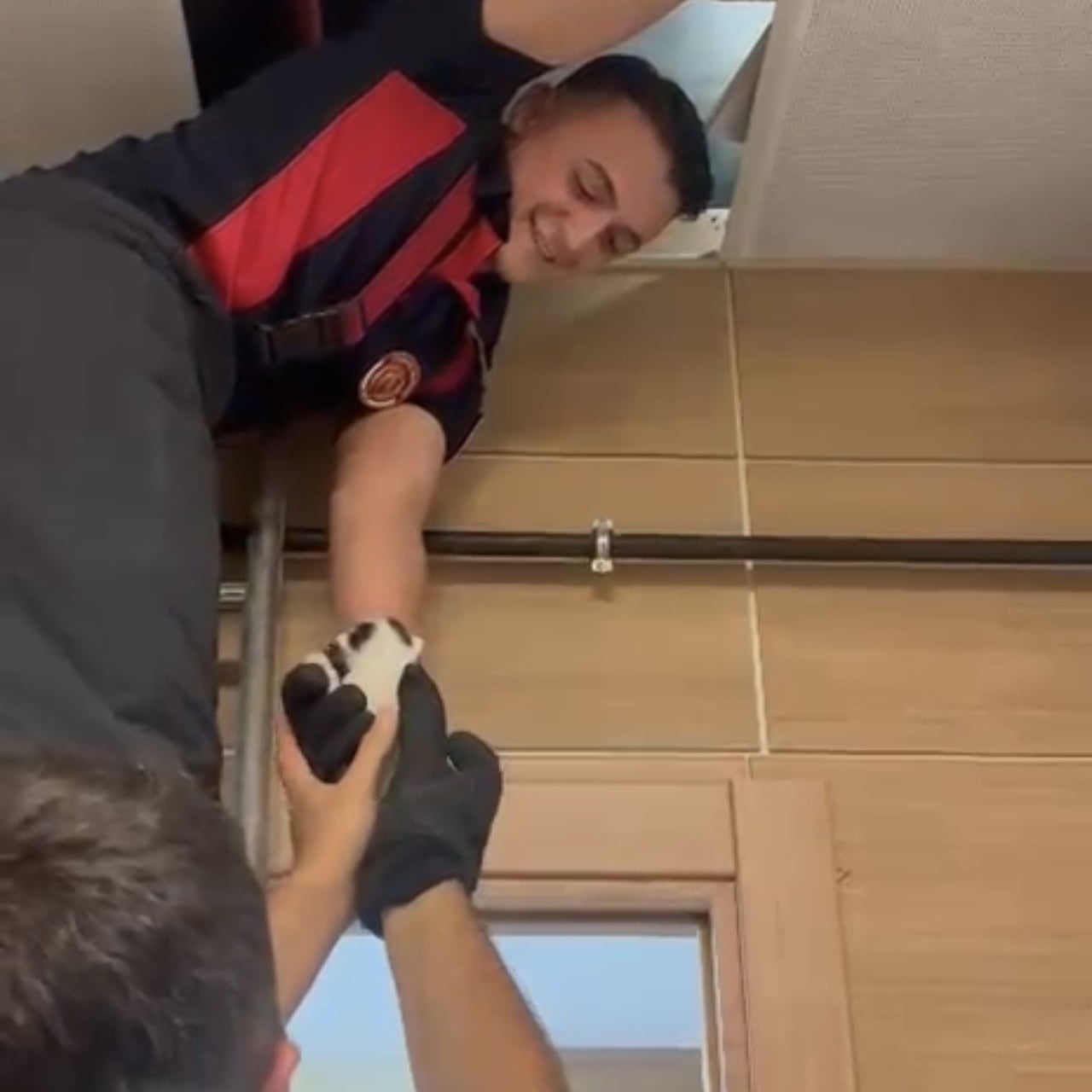 ÇANKIRI’DA ÇATIYA SIKIŞAN KEDİLER İTFAİYE EKİPLERİ TARAFINDAN KURTARILDI.
