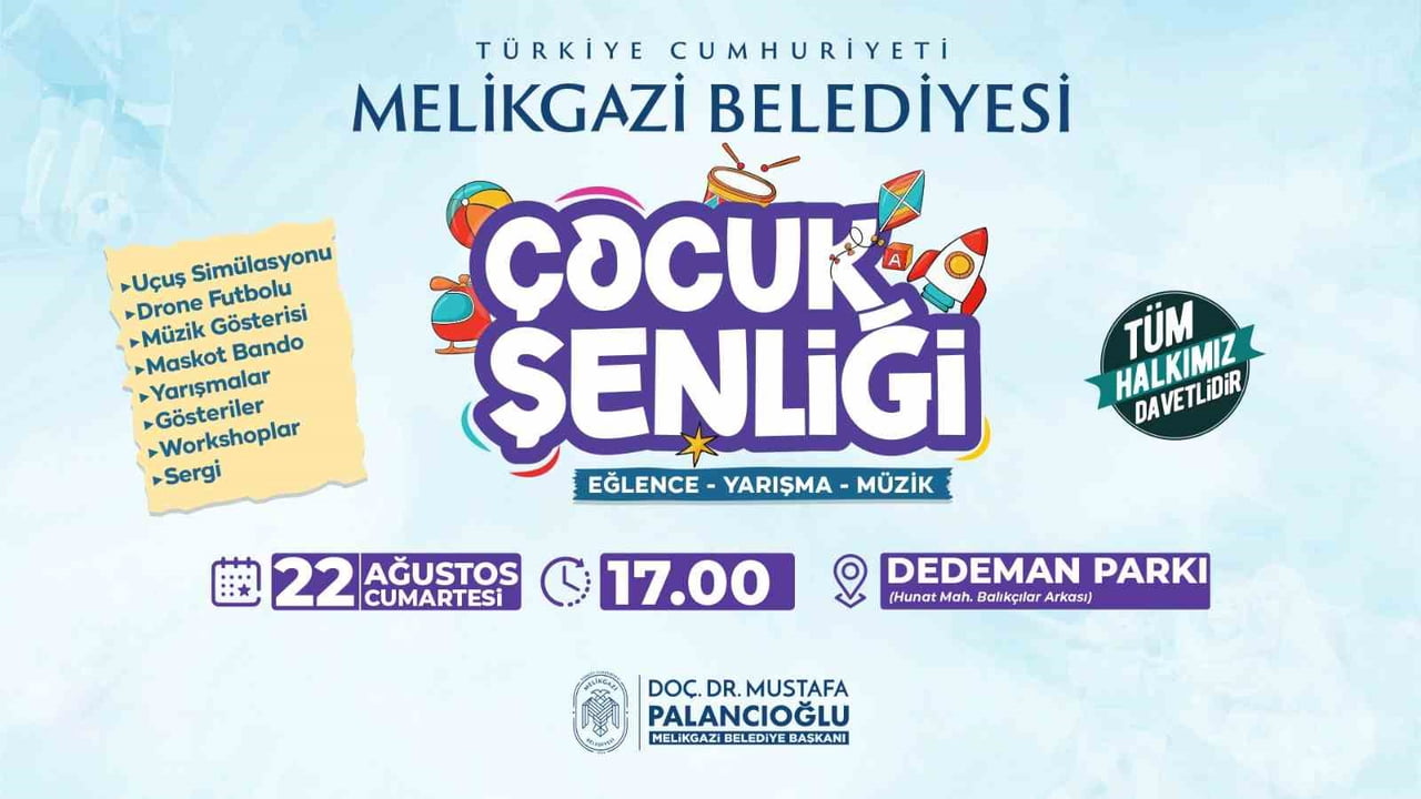 ÇOCUKLARA ÖZEL RENKLİ BİR ETKİNLİK PROGRAMINA DAHA İMZA ATAN MELİKGAZİ BELEDİYESİ; MÜZİK...