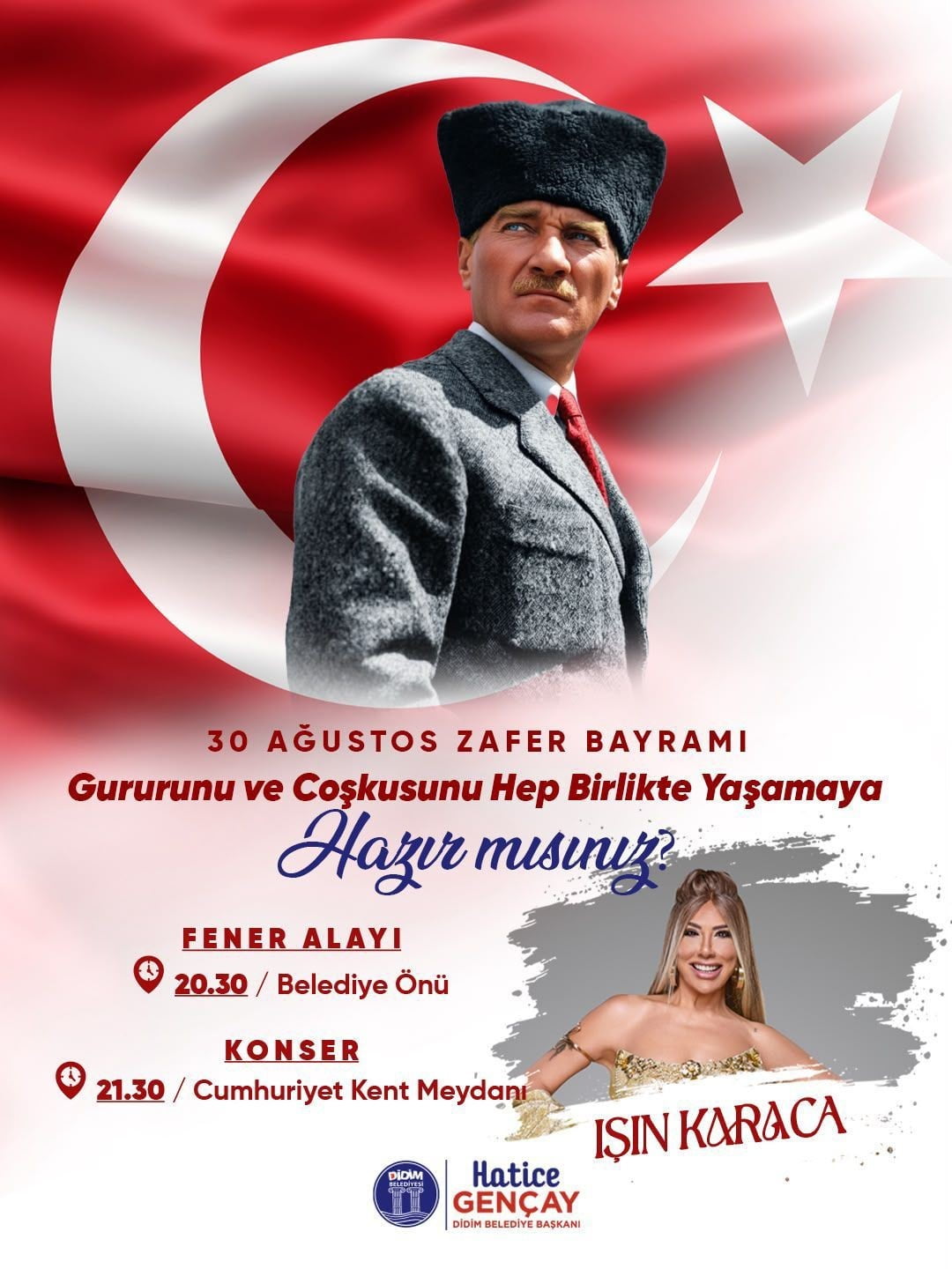DİDİM BELEDİYESİ, 30 AĞUSTOS ZAFER BAYRAMI’NIN 104. YIL DÖNÜMÜNÜ DÜZENLEYECEĞİ ÖZEL PROGRAMLA...