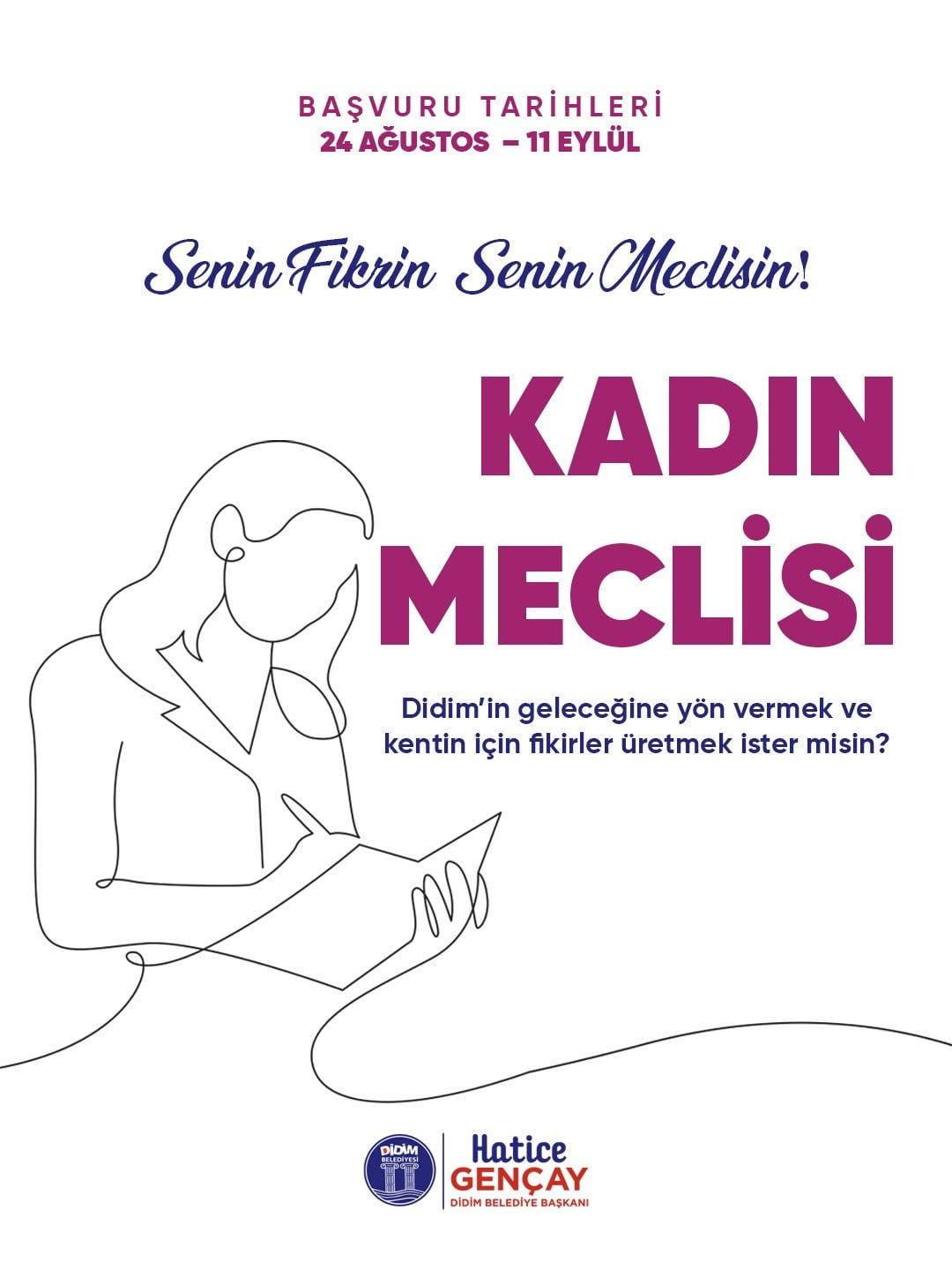 DİDİM BELEDİYESİ KADIN MECLİSİ’NİN YENİ DÖNEM ÇALIŞMALARI İÇİN BAŞVURULAR 24 AĞUSTOS’TA...