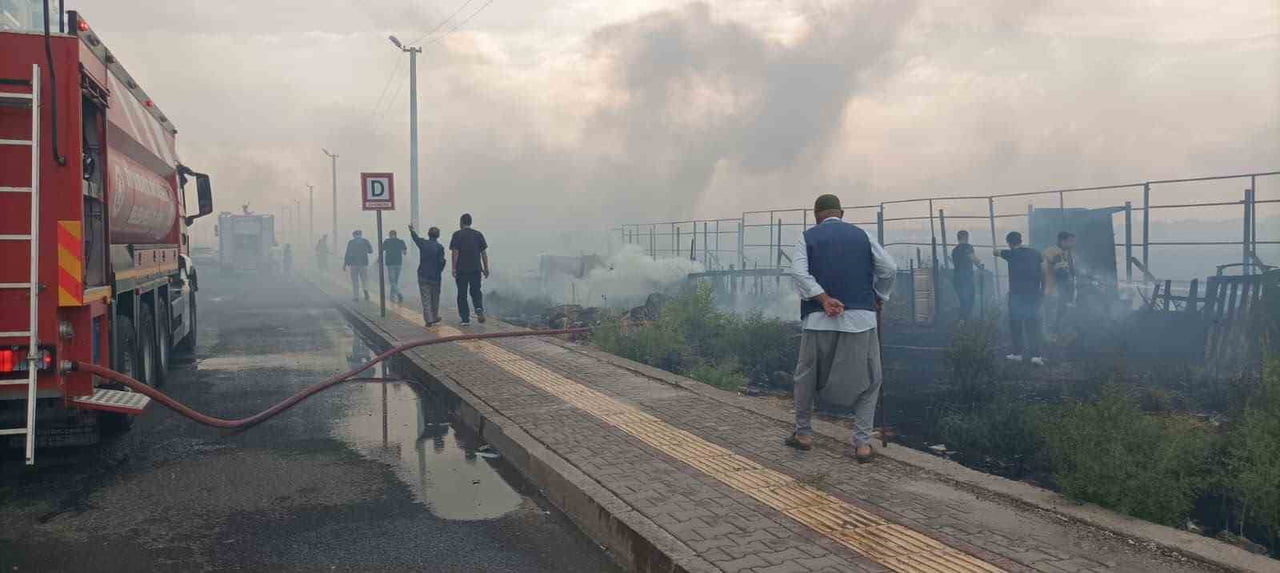 DİYARBAKIR'IN MERKEZ KAYAPINAR İLÇESİNDE ÇIKAN ANIZ YANGINI, RÜZGARIN ETKİSİYLE ÇEVRESİNDEKİ...
