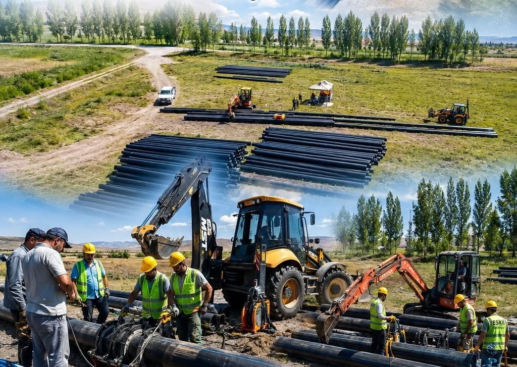 ERZURUM SU VE KANALİZASYON GENEL MÜDÜRLÜĞÜ, PASİNLER'DE 30 KİLOMETRELİK YENİ İÇME SUYU HATTININ...