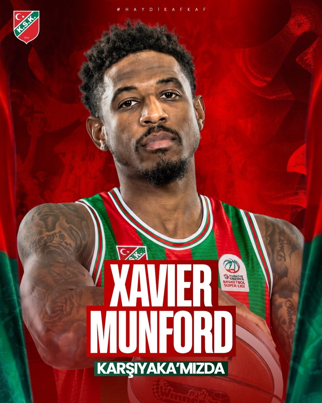 KARŞIYAKA BASKETBOL, 34 YAŞINDAKİ ABD'Lİ BASKETBOLCU XAVİER MUNFORD’U KADROSUNA KATTIĞINI...