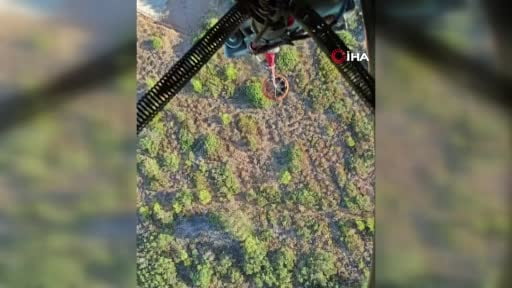 Kaş'da çıkan orman yangınına havadan ve karadan müdahale ediliyor