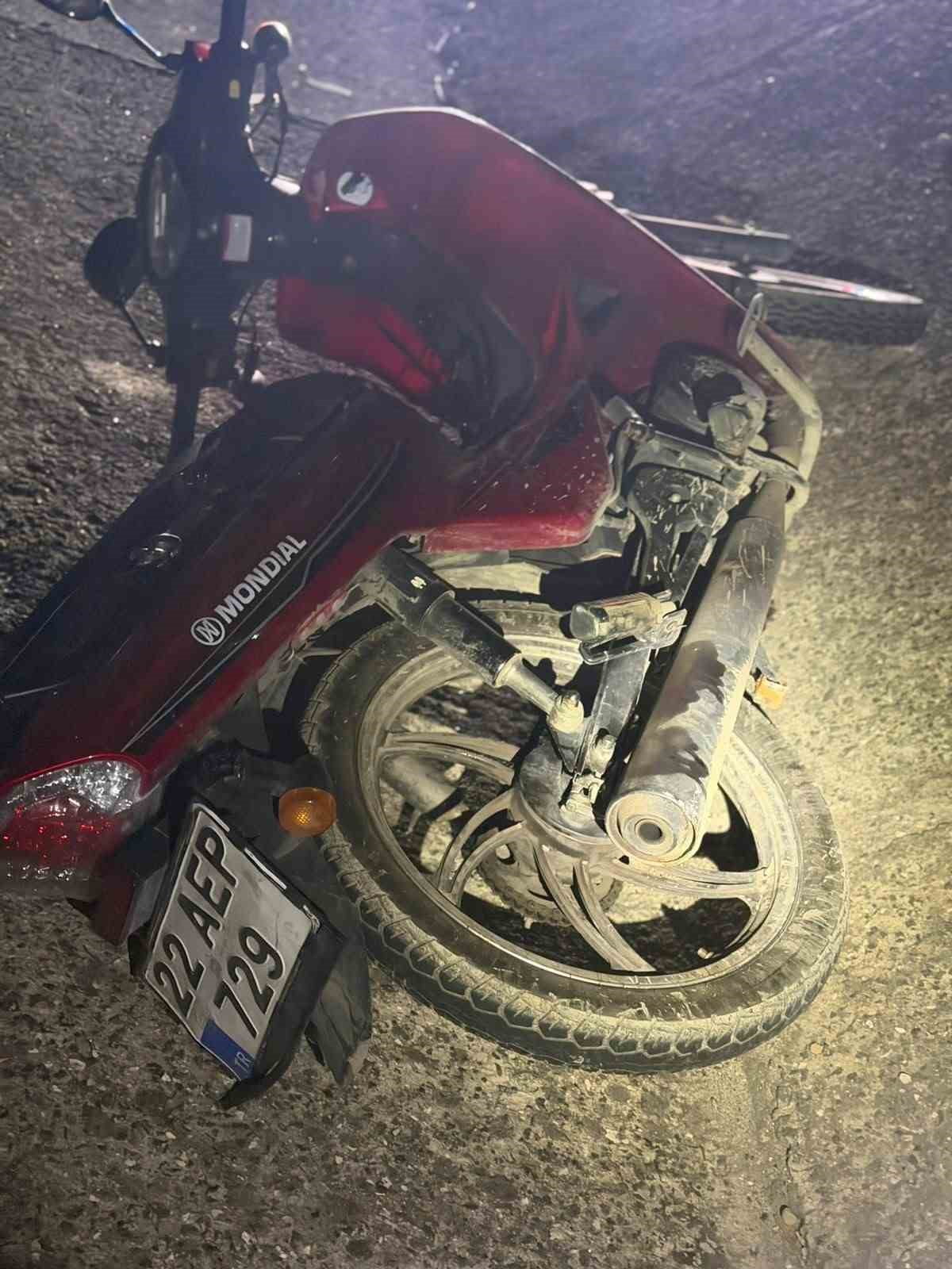 KEŞAN’DA DEVRİLEN MOTOSİKLETİN SÜRÜCÜSÜ YARALANDI