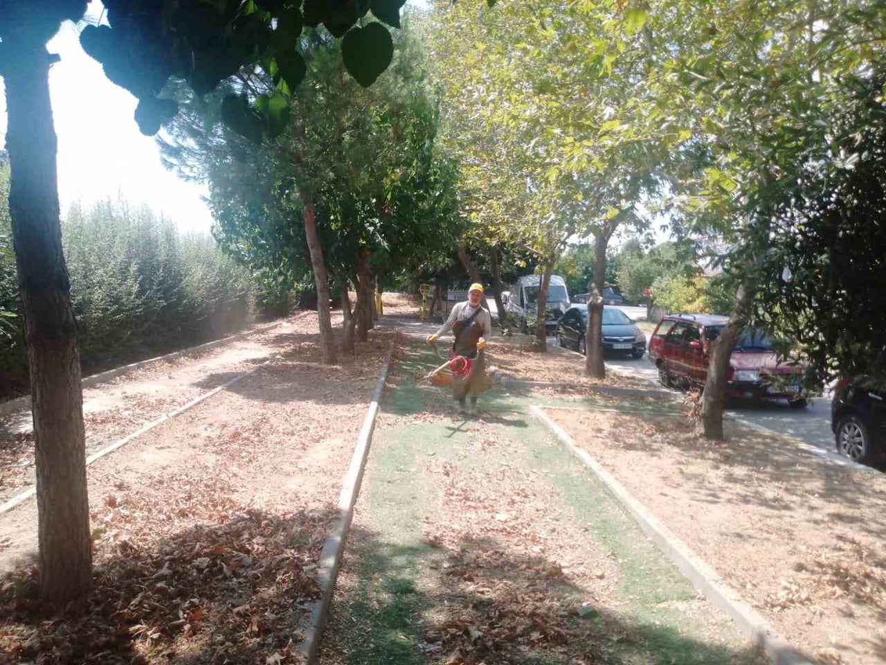 KÖŞK BELEDİYESİ TEMİZLİK İŞLERİ EKİPLERİ, İLÇE GENELİNDEKİ PARK, BAHÇE VE YEŞİL ALANLARDA OT...