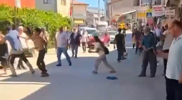 MALATYA'NIN ARAPGİR İLÇESİNDE MEVSİMLİK İŞÇİLER ARASINDA ÇIKAN SOPALI VE YUMRUKLU KAVGADA ÇOK...