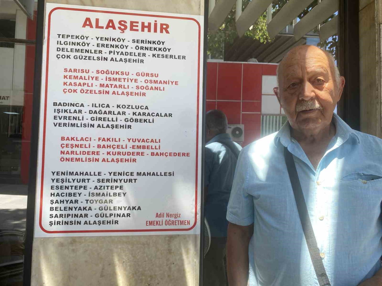 MANİSA’NIN ALAŞEHİR İLÇESİNDE EMEKLİ ÖĞRETMEN ADİL NERGİZ, İLÇENİN 87 MAHALLESİNDEN 51’İNİN ADINI...