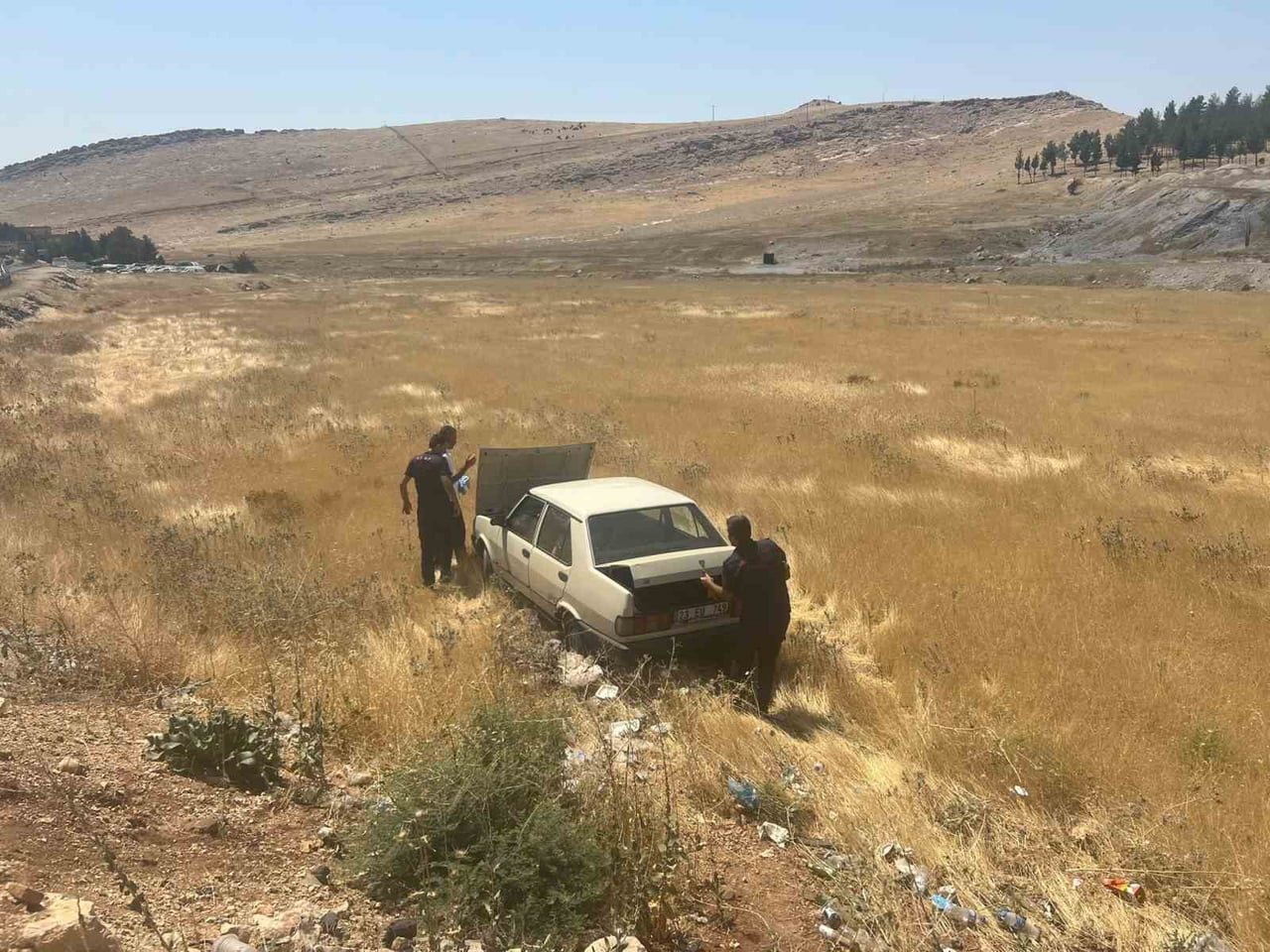MARDİN'DE DİREKSİYON HAKİMİYETİNİ KAYBEDEREK YOL KENARINA DEVRİLEN OTOMOBİL SÜRÜCÜSÜ...