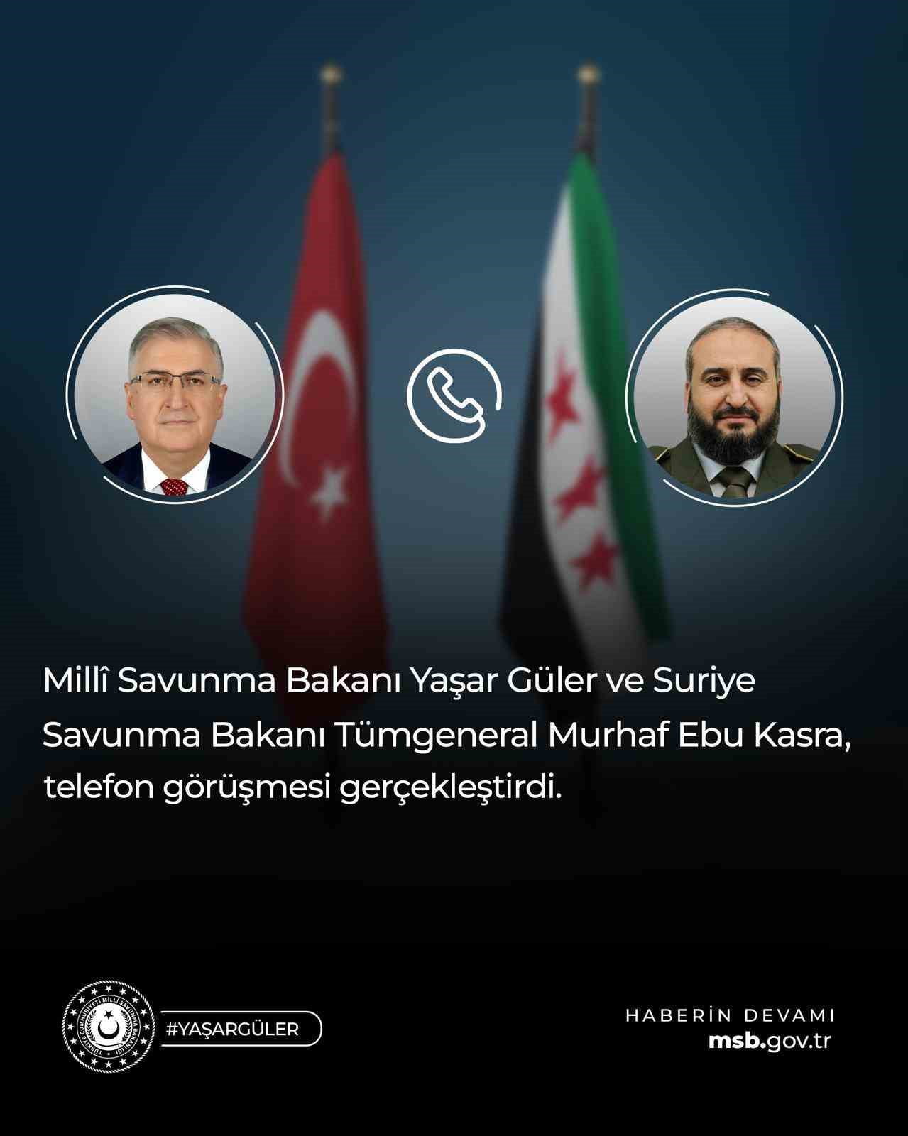 MİLLİ SAVUNMA BAKANI YAŞAR GÜLER VE SURİYE SAVUNMA BAKANI TÜMGENERAL MURHAF EBU KASRA İLE BİR...