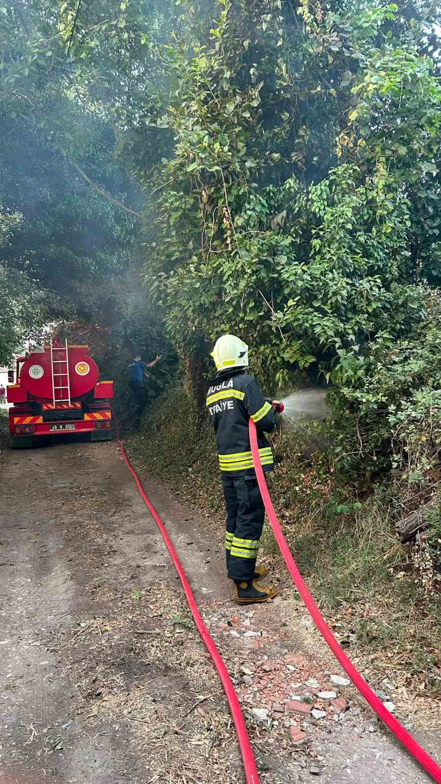 MUĞLA'DA KORKUTAN OT YANGINI: 30 METREKARE ALAN ZARAR GÖRDÜ