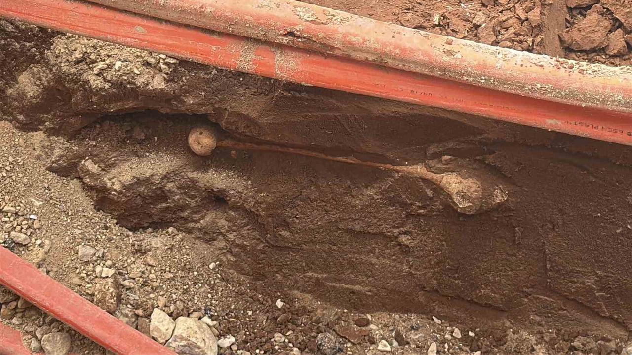 MUĞLA’NIN MENTEŞE İLÇESİ KÖTEKLİ MAHALLESİ’NDE SÜRDÜRÜLEN ALTYAPI ÇALIŞMALARI SIRASINDA KEMİK VE...