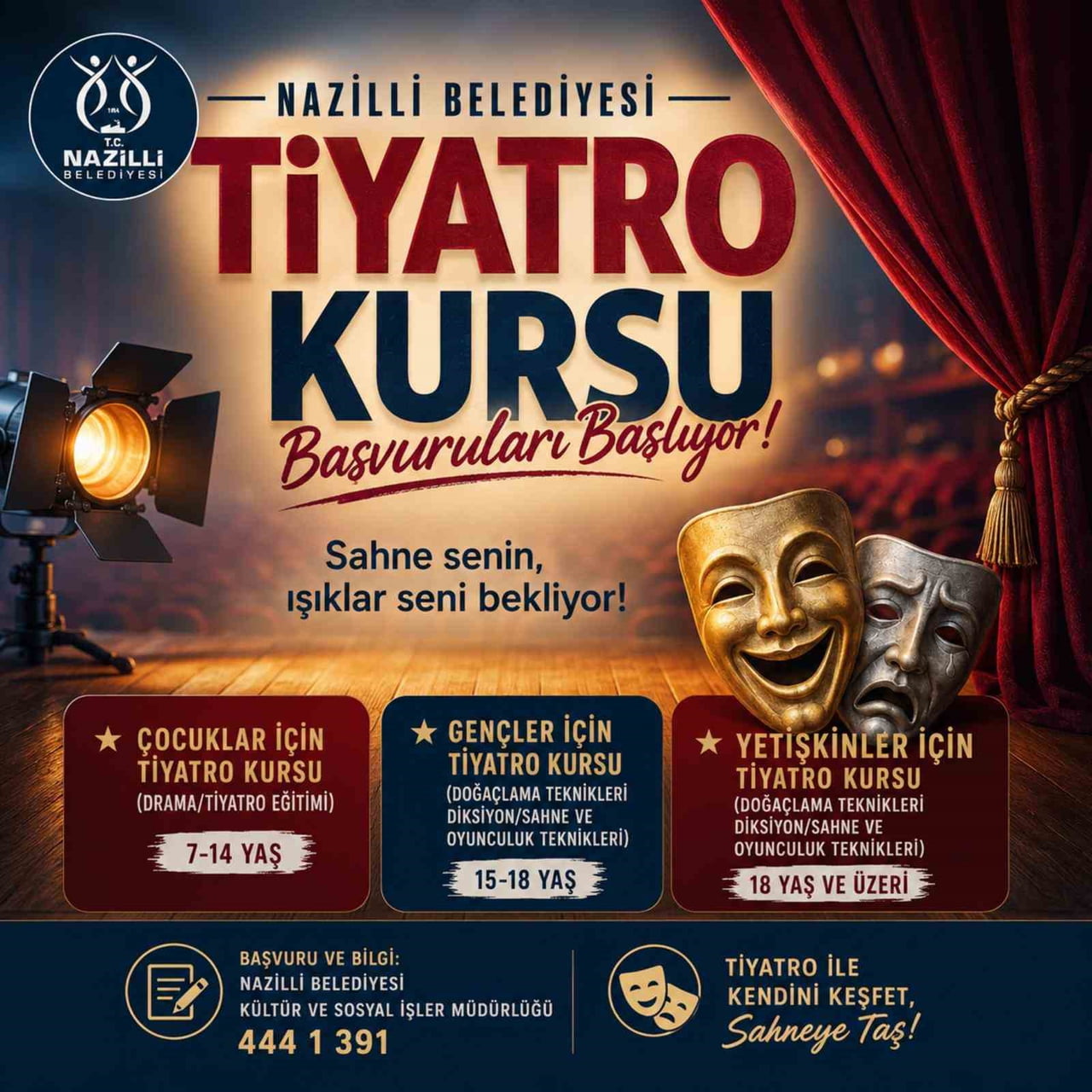 NAZİLLİ BELEDİYESİ, VATANDAŞLARIN SANATSAL VE KİŞİSEL GELİŞİMLERİNE KATKI SUNMAK AMACIYLA FARKLI...