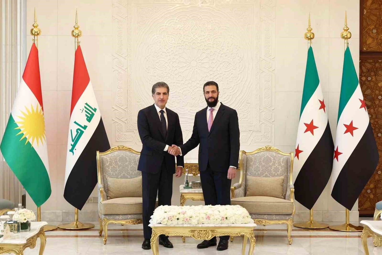 SURİYE DEVLET BAŞKANI AHMET EŞ-ŞARA, RESMİ TEMASLARDA BULUNMAK ÜZERE BAŞKENT ŞAM’A GELEN IRAK KÜRT...
