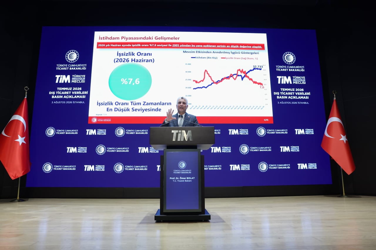 TİCARET BAKANI ÖMER BOLAT, "2026 TEMMUZ AYINDA İHRACATIMIZ GEÇEN YILIN AYNI DÖNEMİNE GÖRE YÜZDE...