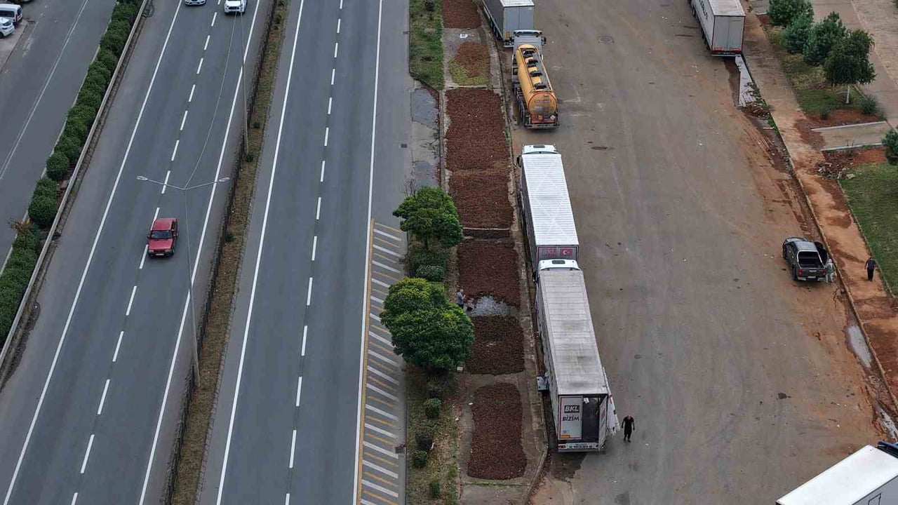 TRABZON’UN ARSİN İLÇESİNDE HASADIN ARDINDAN SAHİL YOLU KENARLARI FINDIK HARMANINA...