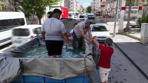 Yaz sıcaklarına alternatif çözüm: Kullanmadıkları kamyoneti seyyar havuza dönüştürdüler