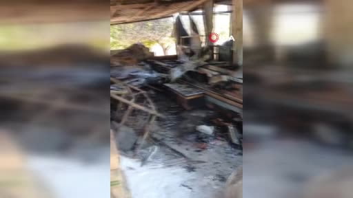 Yazıhan'da yanan konteyner kullanılamaz hale geldi