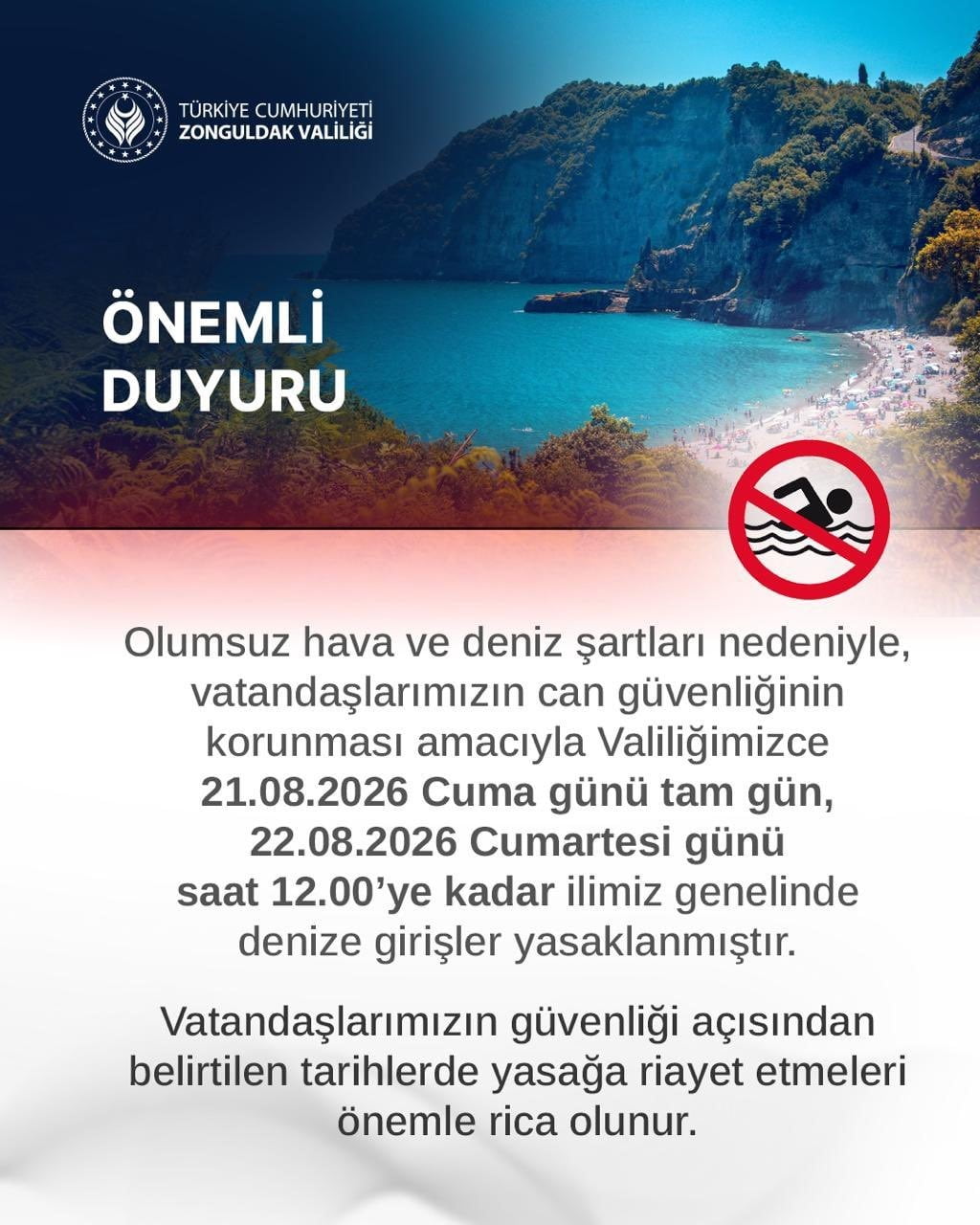 ZONGULDAK'TA ETKİLİ OLMASI BEKLENEN ŞİDDETLİ RÜZGAR VE YÜKSEK DALGA RİSKİ ÜZERİNE HAREKETE GEÇEN...