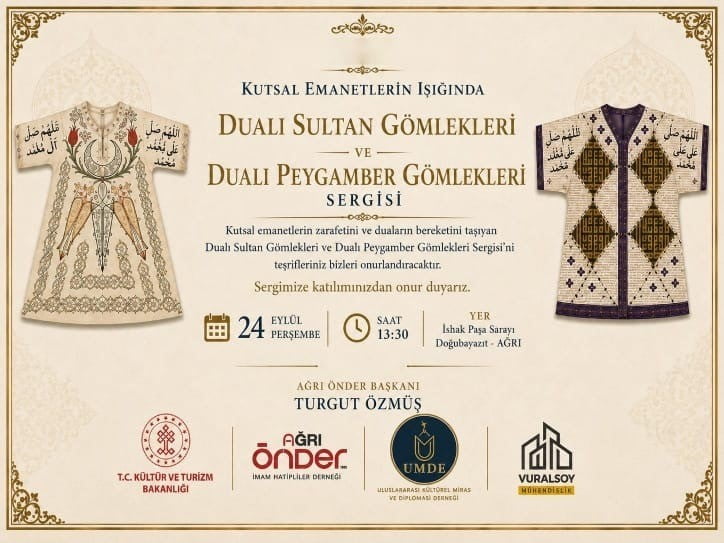 AĞRI'NIN TARİHİ VE TURİSTİK MEKÂNLARINDAN İSHAK PAŞA SARAYI, DUA VE GELENEKSEL MOTİFLERLE BEZELİ...