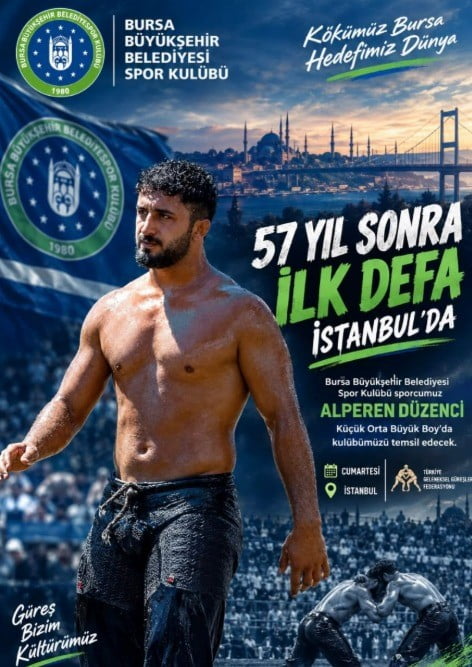 BURSA BÜYÜKŞEHİR BELEDİYESPOR GÜREŞÇİSİ ALPEREN DÜZENCİ, YAĞLI GÜREŞTE 57 YIL SONRA İLK KEZ...