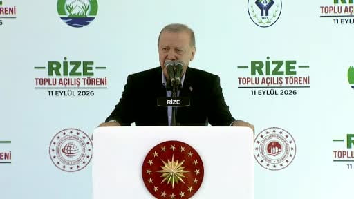 Cumhurbaşkanı Erdoğan: "Yaklaşık 30 kilometrelik Rize-Güney Çevreyolu ve tüneller projesini hayata...