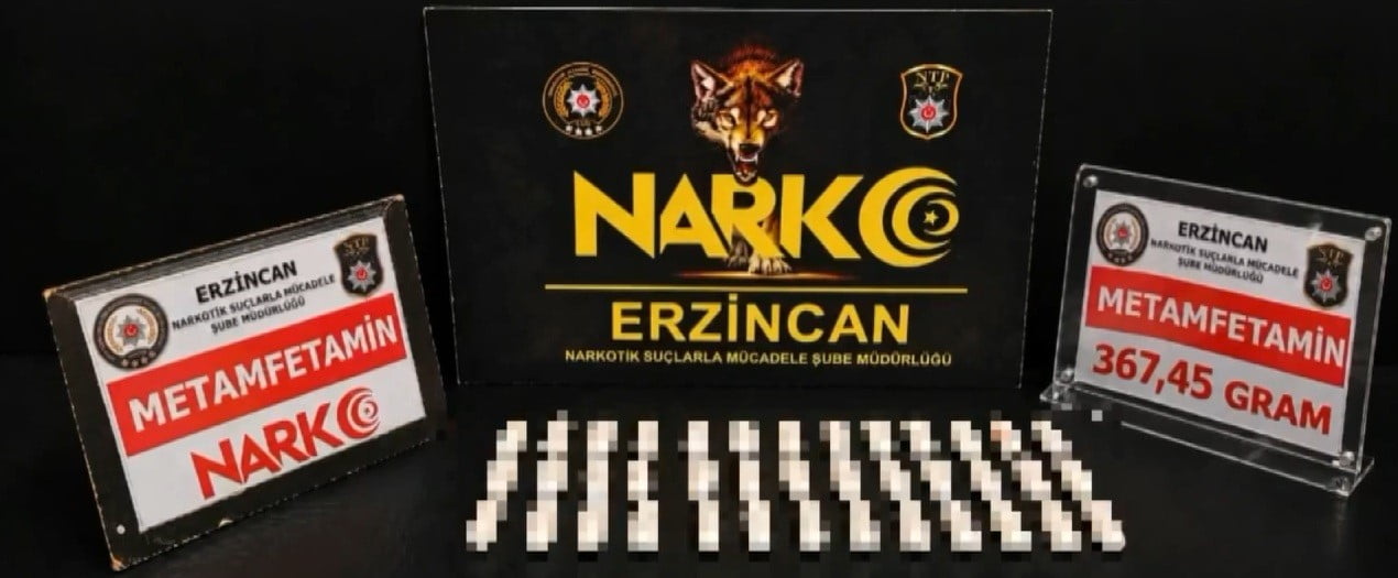 ERZİNCAN'DA MİDESİNDE UYUŞTURUCU TAŞIDIĞI BELİRLENEN ŞÜPHELİNİN ÜZERİNDEN 367,45 GRAM METAMFETAMİN...