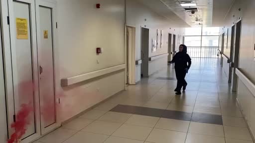 Hastanede gerçeği aratmayan yangın tatbikatı