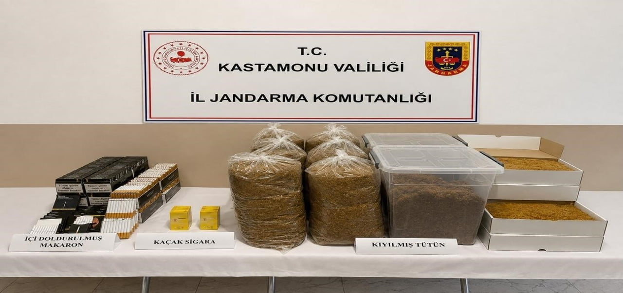 KASTAMONU'DA JANDARMA EKİPLERİ TARAFINDAN YAPILAN ARAMALARDA 4 BİN 720 ADET DOLDURULMUŞ MAKARON...