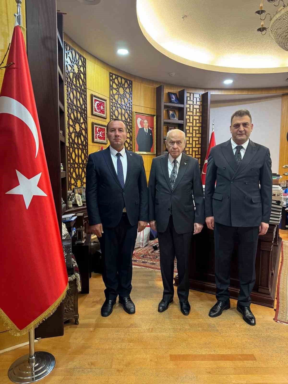 MEHMET EMİN ÖZCANBAZ, MHP GENEL BAŞKANI DEVLET BAHÇELİ  VE  İL BAŞKANI MUHAMMET TEKİN