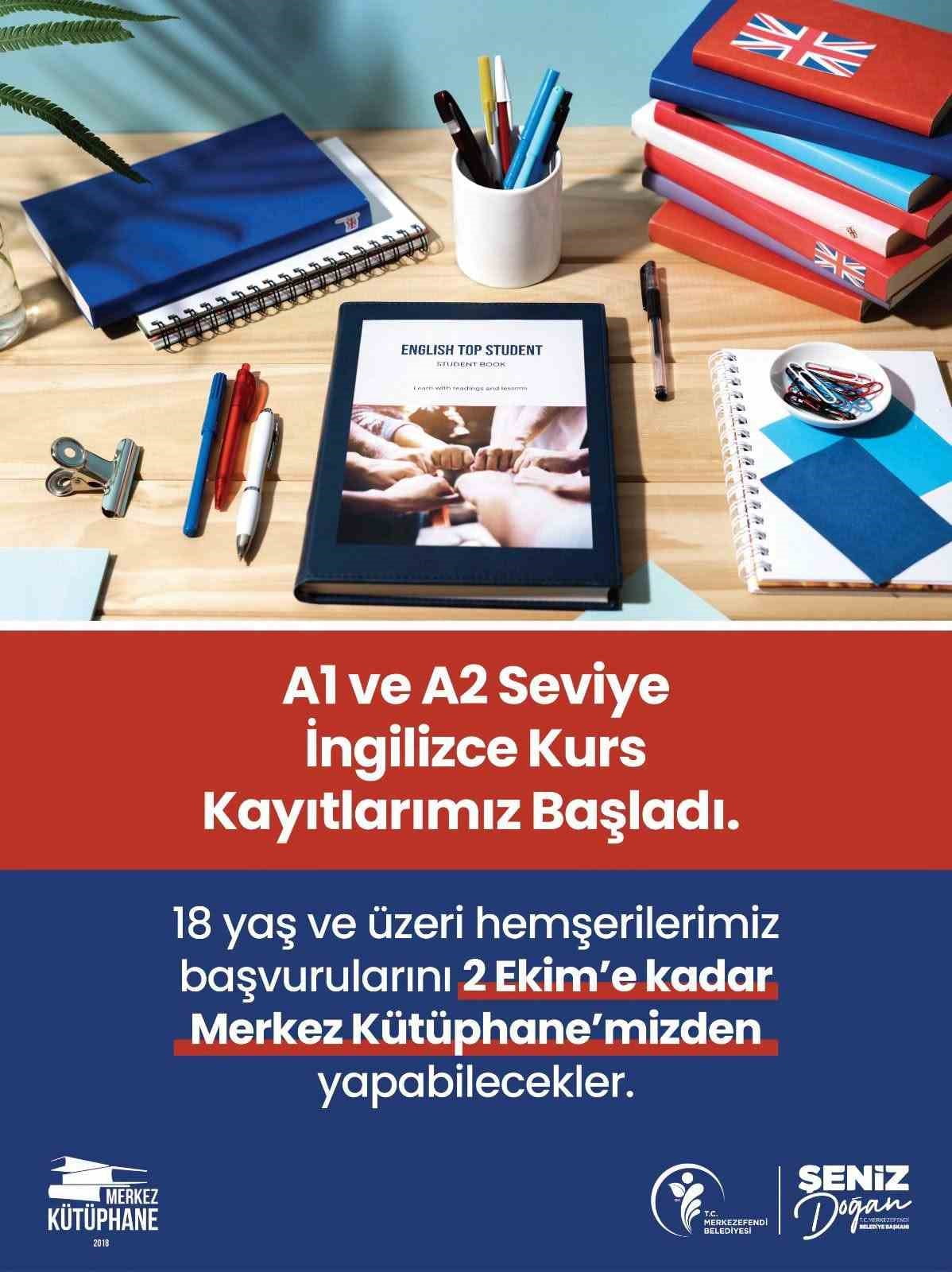MERKEZEFENDİ BELEDİYESİ TARAFINDAN 18 YAŞ ÜZERİ VATANDAŞLAR İÇİN ÜCRETSİZ A1 VE A2 SEVİYE...