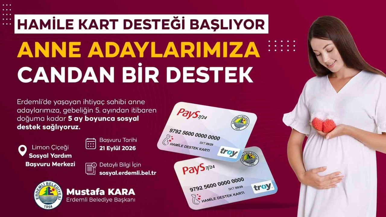 MERSİN’İN ERDEMLİ İLÇESİNDE İHTİYAÇ SAHİBİ ANNE ADAYLARINA YÖNELİK ‘HAMİLE DESTEK KARTI’...