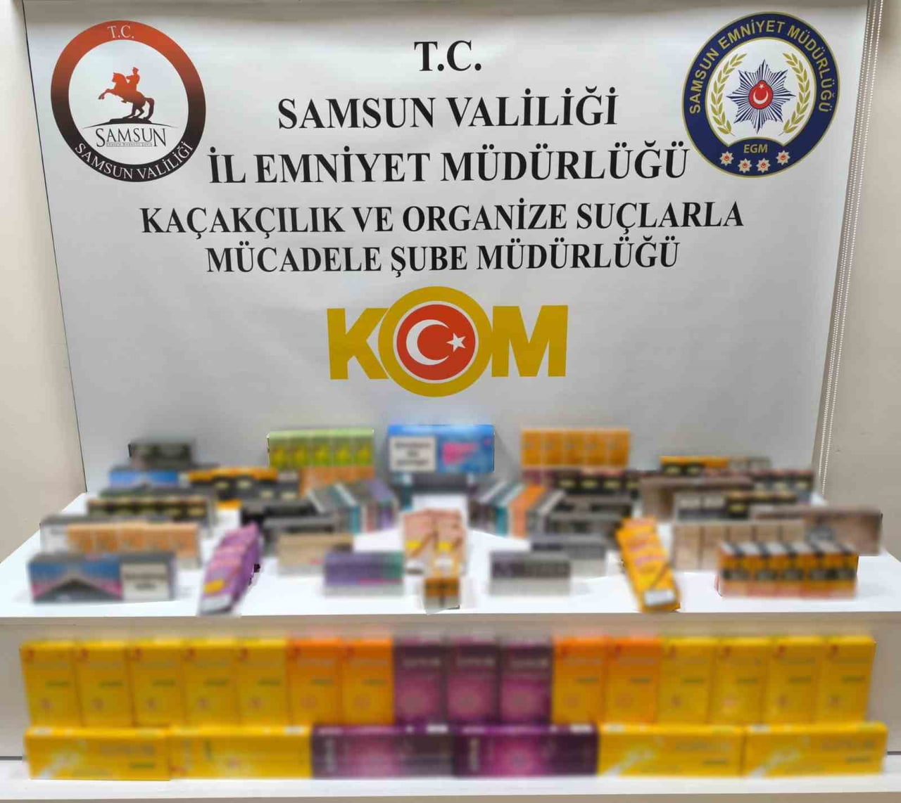 SAMSUN’UN BAFRA İLÇESİNDE DÜZENLENEN OPERASYONDA 500 PAKET GÜMRÜK KAÇAĞI SİGARA, 190 PAKET GÜMRÜK...