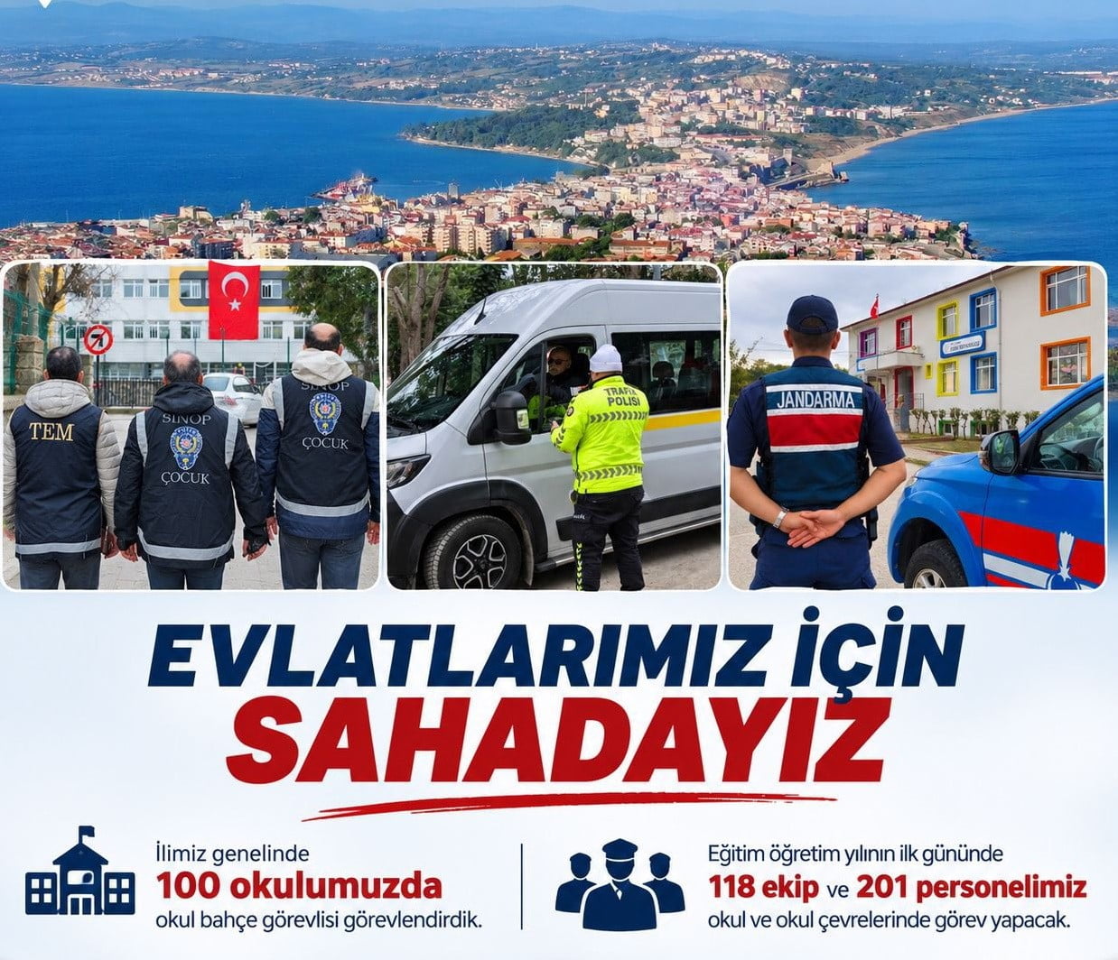 SİNOP’TA 2026-2027 EĞİTİM ÖĞRETİM YILININ BAŞLAMASIYLA BİRLİKTE ÖĞRENCİLERİN GÜVENLİ BİR ORTAMDA...