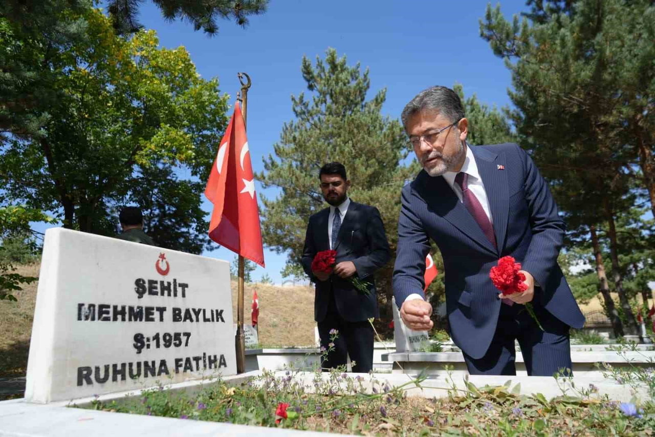 TARIM VE ORMAN BAKANI İBRAHİM YUMAKLI VE BERABERİNDEKİ HEYET, DAHA SONRA KARSKAPI ŞEHİTLİĞİ'Nİ...