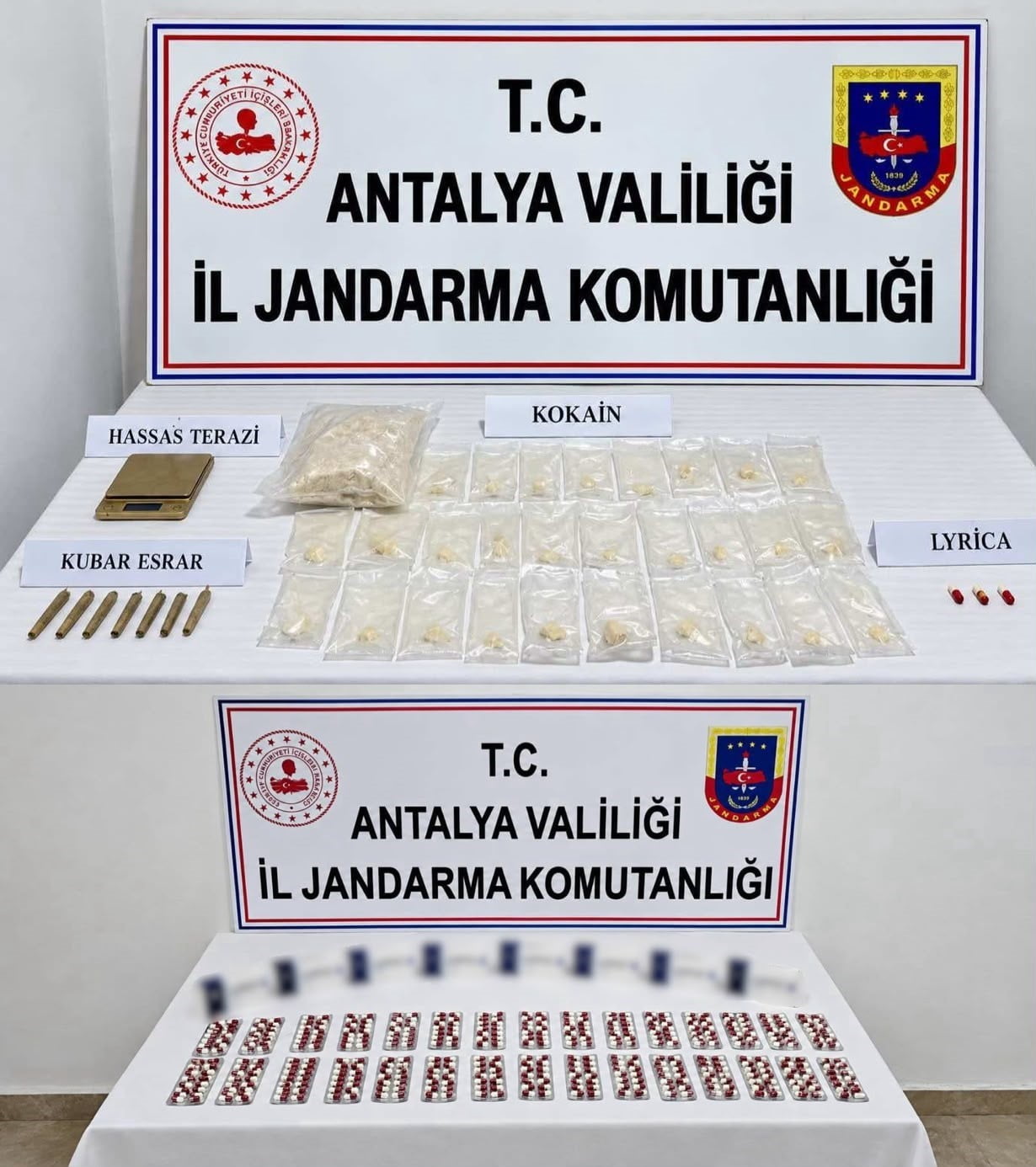 ANTALYA'DA DÜZENLENEN OPERASYONDA 3 KİLOGRAM KOKAİN İLE ÇEŞİTLİ UYUŞTURUCU MADDE ELE...