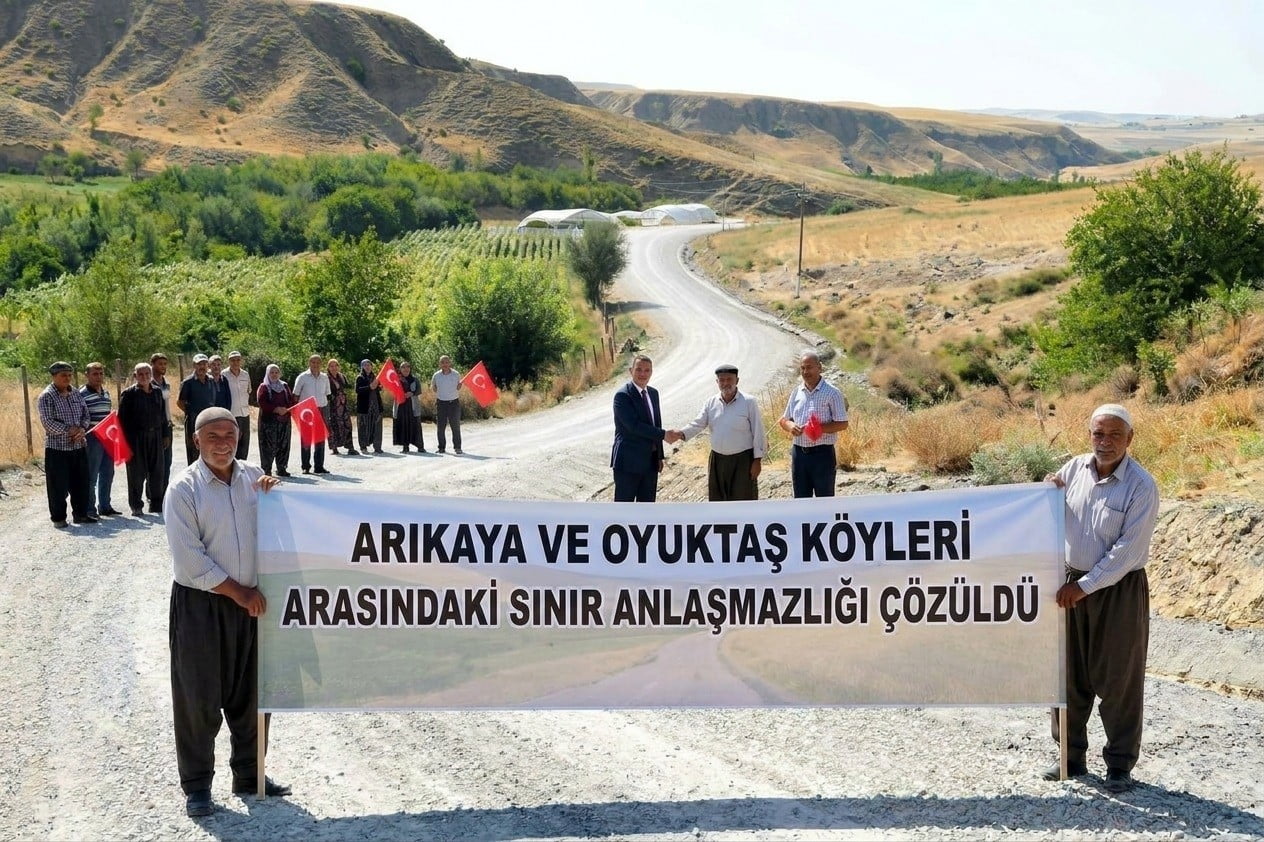 ARIKAYA VE OYUKTAŞ KÖYLERİ ARASINDAKİ YILLARDIR SÜREN SINIR ANLAŞMAZLIĞI ÇÖZÜLDÜ