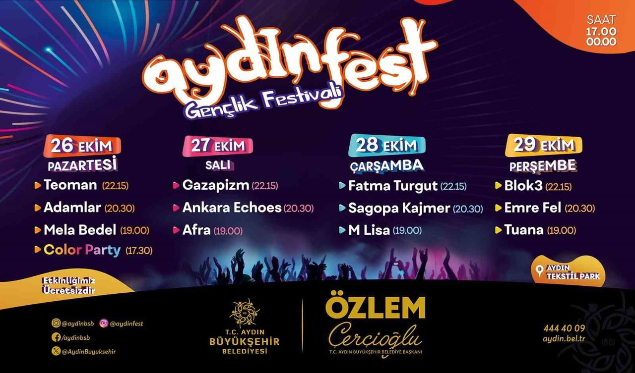 AYDIN BÜYÜKŞEHİR BELEDİYESİ TARAFINDAN BU YIL 6’NCI KEZ DÜZENLENECEK OLAN AYDINFEST GENÇLİK...