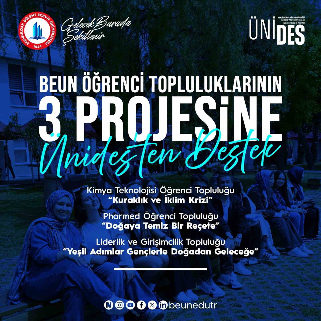 BEUN ÖĞRENCİ TOPLULUKLARININ 3 PROJESİNE ÜNİDES’TEN DESTEK