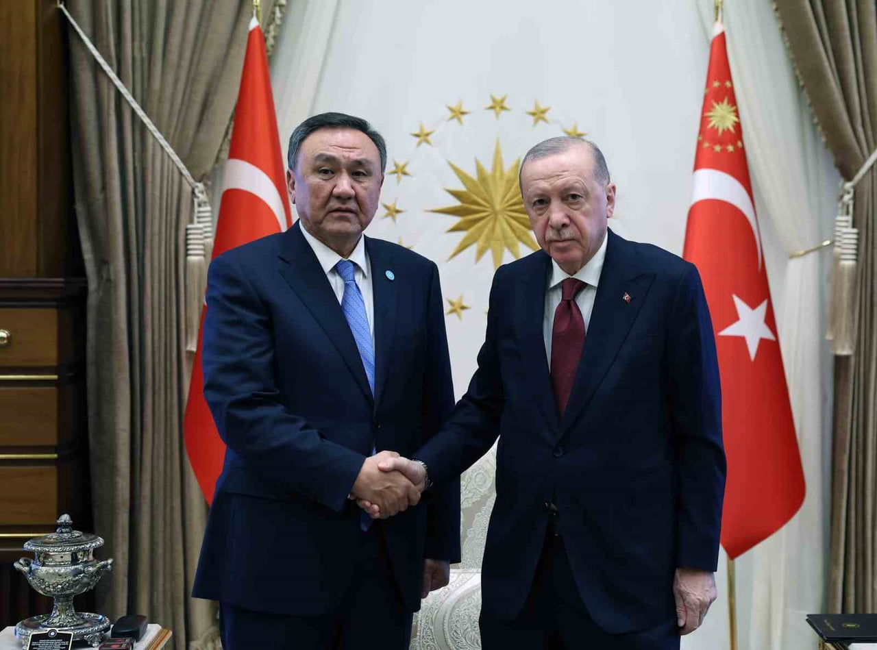 CUMHURBAŞKANI RECEP TAYYİP ERDOĞAN, TÜRK DEVLETLERİ TEŞKİLATI GENEL SEKRETERİ KUBANYCHBEK...