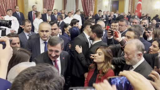 Cumhurbaşkanı Yardımcısı Yılmaz ile TBMM Başkanı Kurtulmuş bir araya geldi