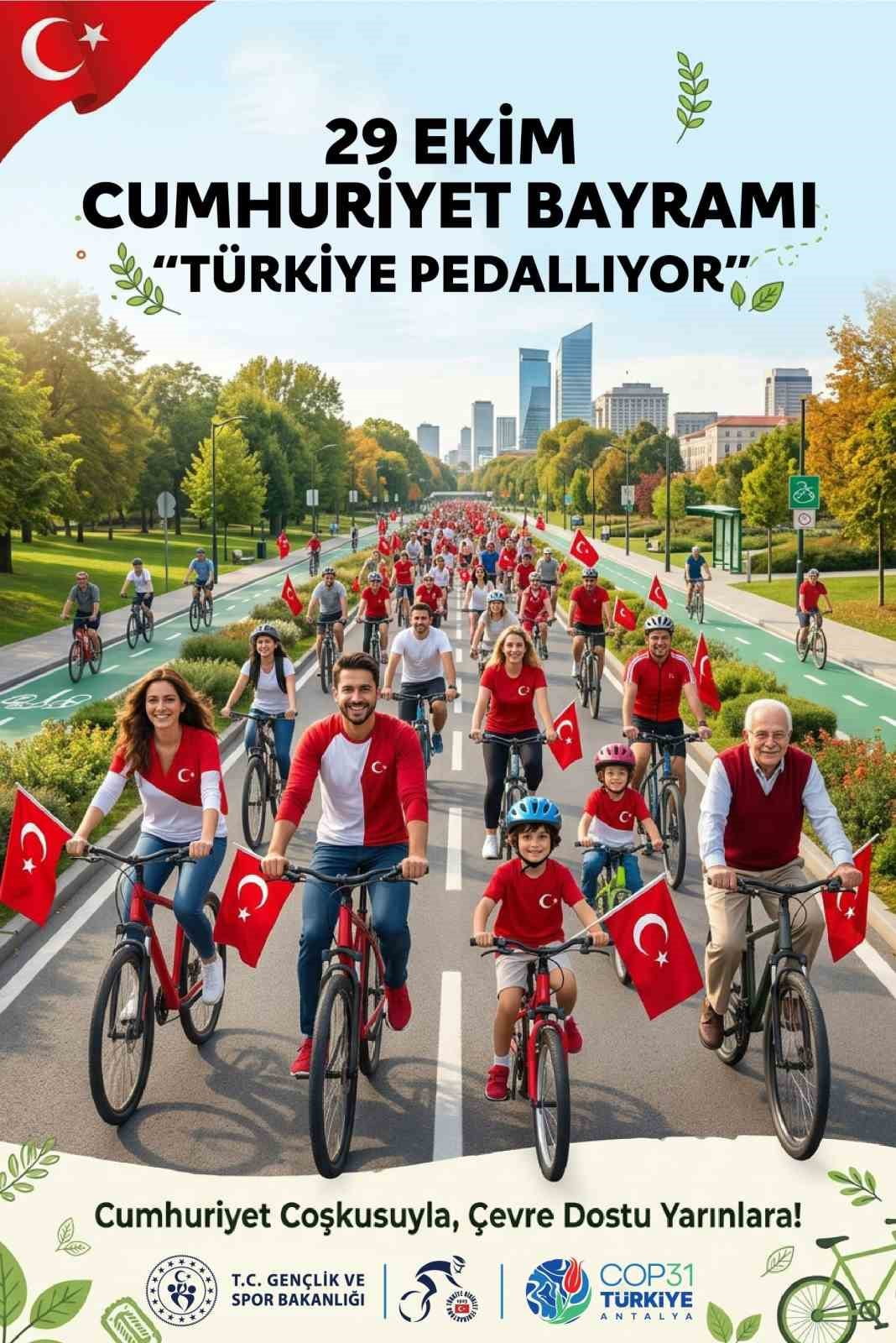 CUMHURİYETİN 103. YILINDA 81 İLDE PEDALLAR İKLİM FARKINDALIĞI VE DAHA YEŞİL BİR GELECEK İÇİN...