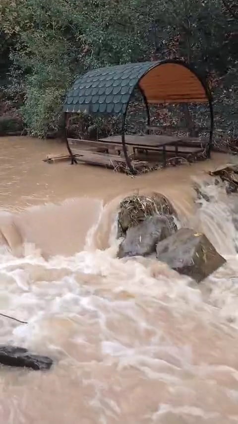 ELAZIĞ’DA ETKİLİ OLAN YAĞIŞLARLA BİRLİKTE TEKE DERESİ COŞARKEN BAZI KAMELYALAR...