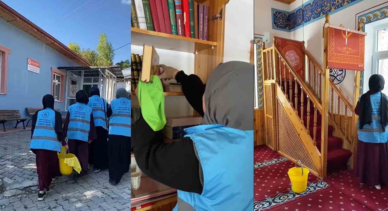 ERZİNCAN’DA ÖĞRENCİLERDEN CAMİ TEMİZLİĞİNE DESTEK