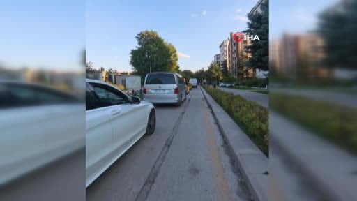 Eskişehir'de taksinin ters yön ihlali kamerada
