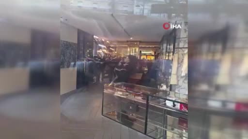 Fransa'da 17 Ekim'deki protestolarda Rolex ve Louis Vuitton gibi lüks markaların mağazaları ile...