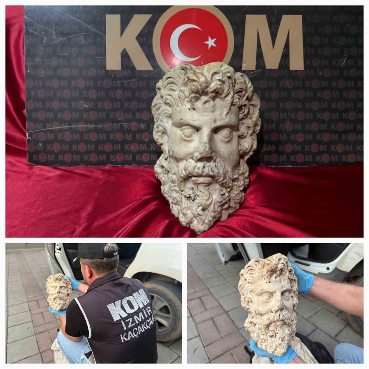 İZMİR'İN KONAK İLÇESİNDE POLİSİN DÜZENLEDİĞİ OPERASYONDA ROMA DÖNEMİNE AİT YAKLAŞIK 2 BİN YILLIK...